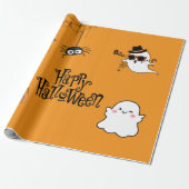 Schattigee en spookachtige Halloween Cadeaupapier (Uitgerold)
