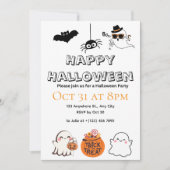 Schattigee en spookachtige Halloween-feestuitnodig Kaart (Voorkant)