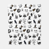 Schattigee en spookachtige Halloween Fleece Deken (Voorkant)