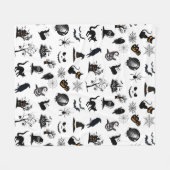 Schattigee en spookachtige Halloween Fleece Deken (Voorkant (Horizontaal))