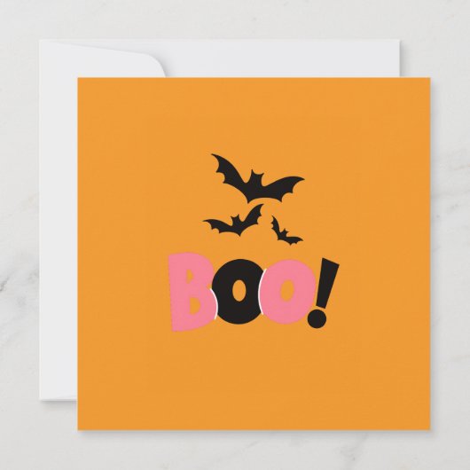 Schattigee en spookachtige Halloween Kaart (Achterkant)