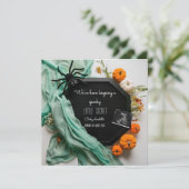 Schattigee en spookachtige Halloween zwangerschaps Kaart (Staand voorkant)