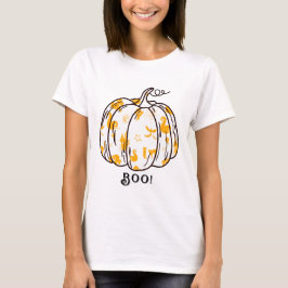 Schattigee en spookachtige Oranje Jack-O'-Lantern T-shirt