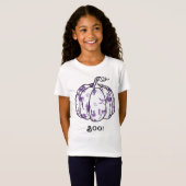 Schattigee en spookachtige Paarse Jack-O'-Lantern T-shirt (Voorkant volledig)