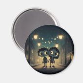 Schattigee en spookachtige zombies in de liefde -  magneet (Voorkant / Achterkant)