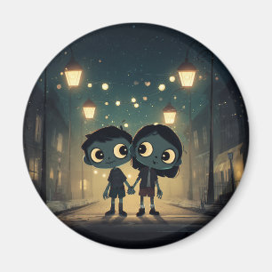 Schattigee en spookachtige zombies in de liefde - magneet