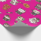 Schattigee en Spooky Halloween Cats Wrapping Paper Cadeaupapier (Hoek)