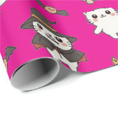 Schattigee en Spooky Halloween Cats Wrapping Paper Cadeaupapier (Rol Hoek)