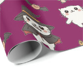 Schattigee en Spooky Halloween Cats Wrapping Paper Cadeaupapier (Rol Hoek)