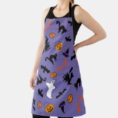 Schattigee en Spooky Halloween Icon Paarse Schort (Insitu)