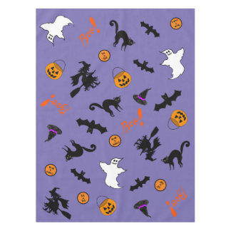 Schattigee en Spooky Halloween Icon Paarse Tafelkl Tafelkleed