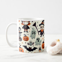 Schattigee en Spooky Halloween Pattern Mok
