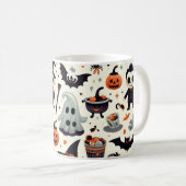 Schattigee en Spooky Halloween Pattern Mok (Voorkant rechts)