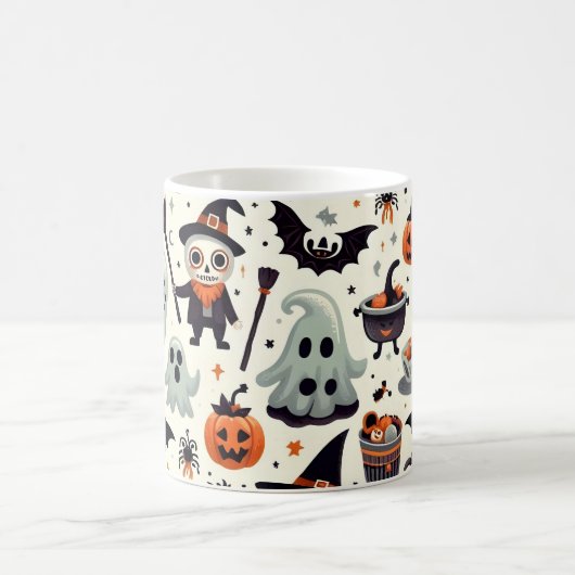 Schattigee en Spooky Halloween Pattern Mok (Center)