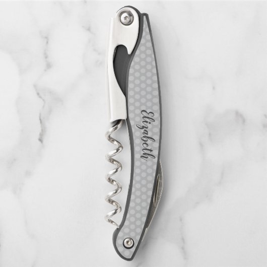 Schattigee en trendy polka dots kurkentrekker (Voorkant)