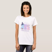 Schattigee en vervloekte Kawaii Halloween katten T-shirt (Voorkant volledig)