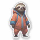 Schattigee en vriendelijke luiaard illustratie sticker (Voorkant)