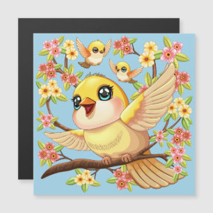 Schattigee en vrolijke vogels tussen de voorjaarsb