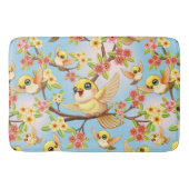 Schattigee en vrolijke vogels tussen de voorjaarsb badmat (Voorkant)