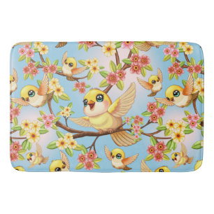 Schattigee en vrolijke vogels tussen de voorjaarsb badmat