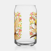 Schattigee en vrolijke vogels tussen de voorjaarsb blikvorm glas (Rechts)