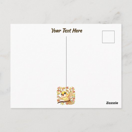 Schattigee en vrolijke vogels tussen de voorjaarsb briefkaart (Achterkant)