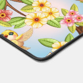 Schattigee en vrolijke vogels tussen de voorjaarsb bureaumat (Hoek)