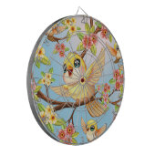 Schattigee en vrolijke vogels tussen de voorjaarsb dartbord (Voorkant Links)