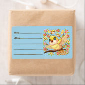 Schattigee en vrolijke vogels tussen de voorjaarsb etiket (Insitu)