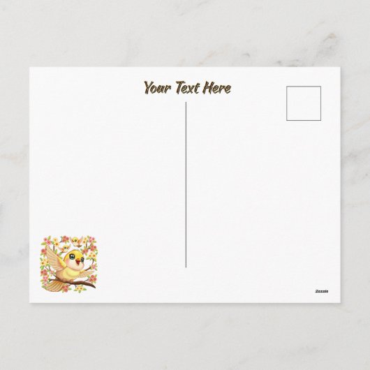 Schattigee en vrolijke vogels tussen de voorjaarsb feestdagenkaart (Achterkant)
