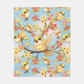 Schattigee en vrolijke vogels tussen de voorjaarsb fleece deken (Voorkant)