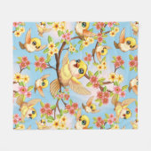 Schattigee en vrolijke vogels tussen de voorjaarsb fleece deken (Voorkant (Horizontaal))