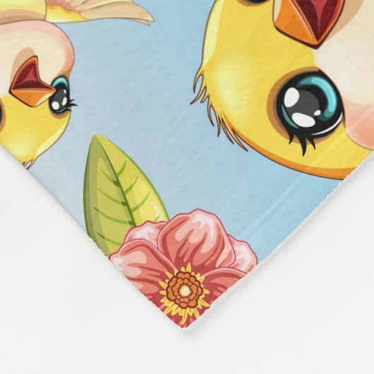 Schattigee en vrolijke vogels tussen de voorjaarsb fleece deken (Hoek)