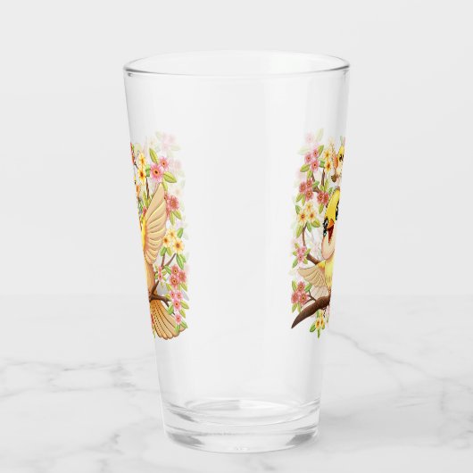 Schattigee en vrolijke vogels tussen de voorjaarsb glas (Rechts)