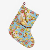 Schattigee en vrolijke vogels tussen de voorjaarsb grote kerstsok (Voorkant (Hangend))