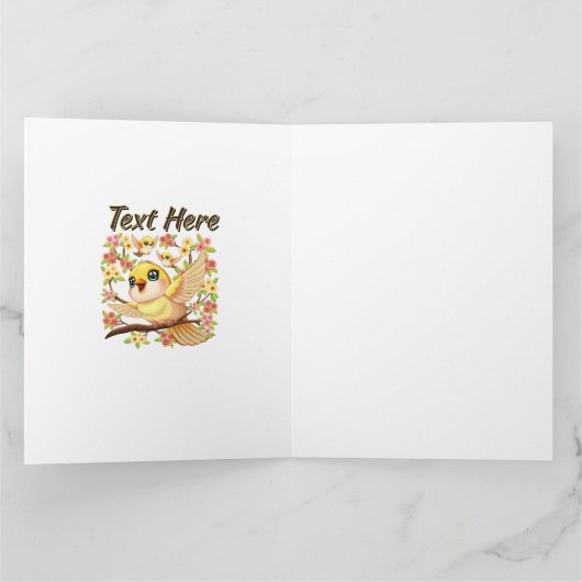 Schattigee en vrolijke vogels tussen de voorjaarsb kaart (Binnen)
