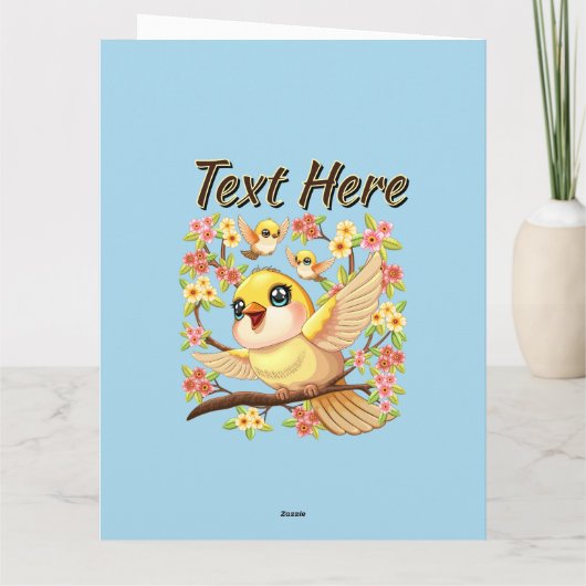 Schattigee en vrolijke vogels tussen de voorjaarsb kaart (Achterkant)