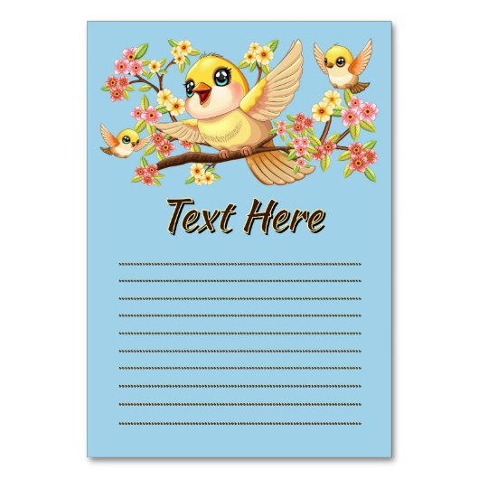 Schattigee en vrolijke vogels tussen de voorjaarsb kaart (Achterkant)