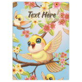 Schattigee en vrolijke vogels tussen de voorjaarsb klembord (Achterkant)