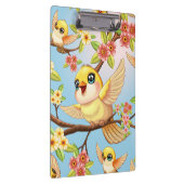 Schattigee en vrolijke vogels tussen de voorjaarsb klembord (Rechts)