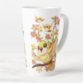 Schattigee en vrolijke vogels tussen de voorjaarsb latte mok (Rechterhoek)