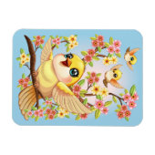 Schattigee en vrolijke vogels tussen de voorjaarsb magneet (Horizontaal)