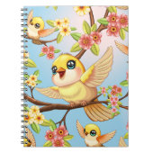 Schattigee en vrolijke vogels tussen de voorjaarsb notitieboek (Voorkant)