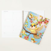 Schattigee en vrolijke vogels tussen de voorjaarsb planner (Display)