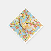 Schattigee en vrolijke vogels tussen de voorjaarsb servet (Hoek)