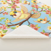 Schattigee en vrolijke vogels tussen de voorjaarsb sherpa deken (3/4)