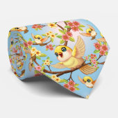 Schattigee en vrolijke vogels tussen de voorjaarsb stropdas (Opgerold)