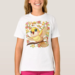 Schattigee en vrolijke vogels tussen de voorjaarsb t-shirt