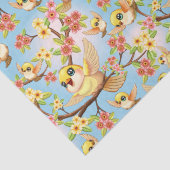 Schattigee en vrolijke vogels tussen de voorjaarsb tissuepapier (Detail)