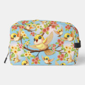 Schattigee en vrolijke vogels tussen de voorjaarsb toilettasje (Achterkant)